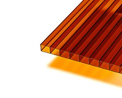 Сотовый поликарбонат 10 янтарный 25% Практичный 2100*12000